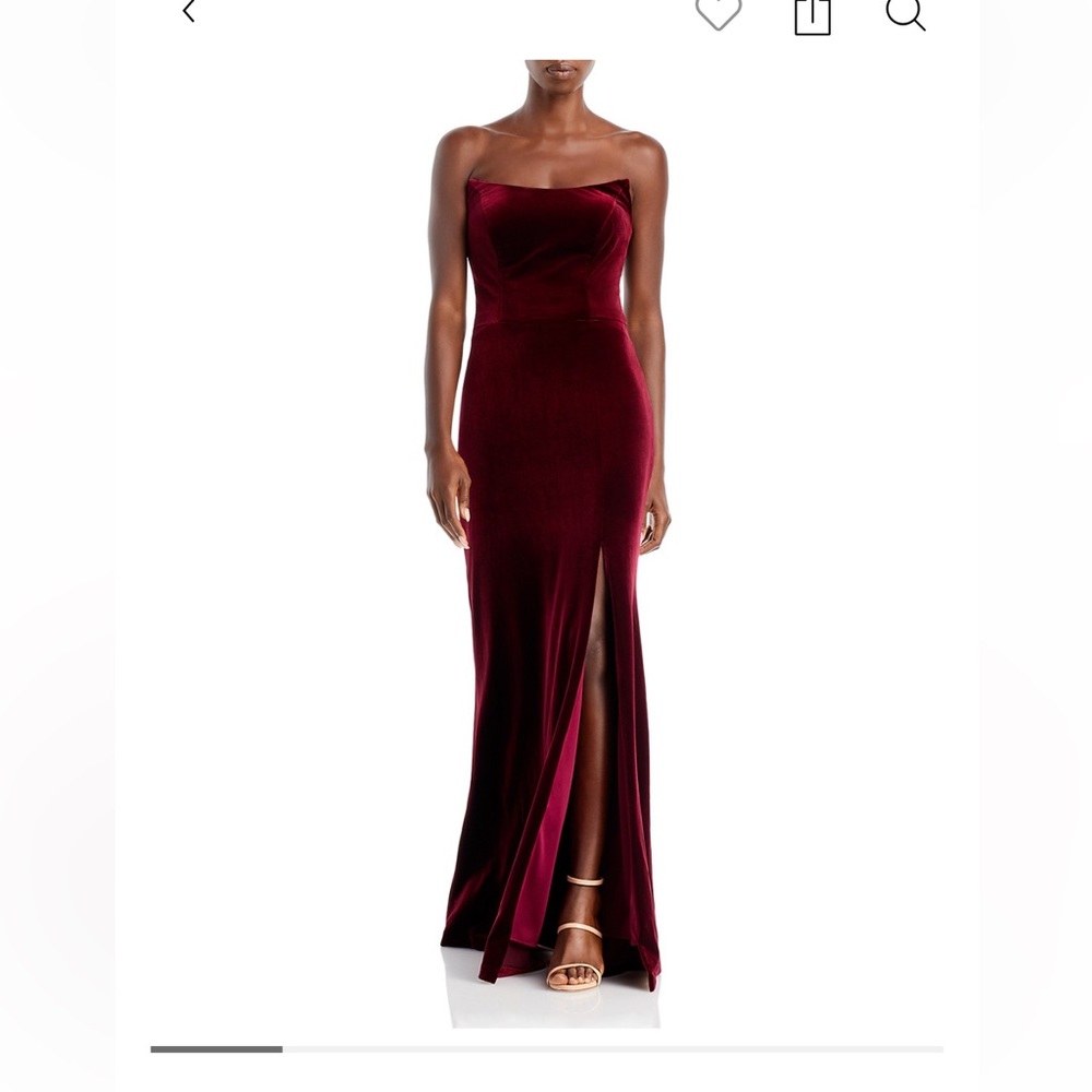 Aqua Strapless Velvet Gown